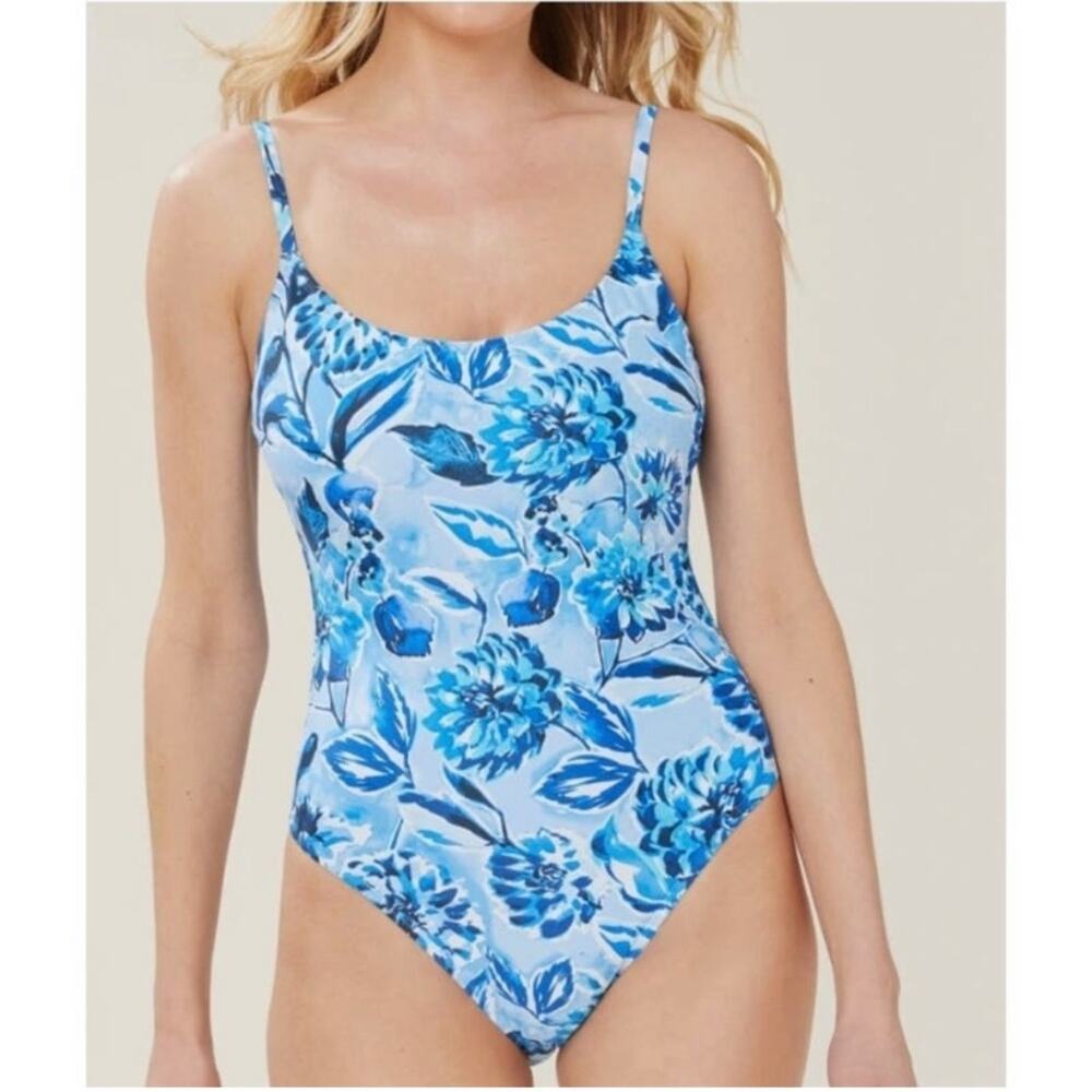 andie swim the baia one piece blue and white floral women xsmall xs